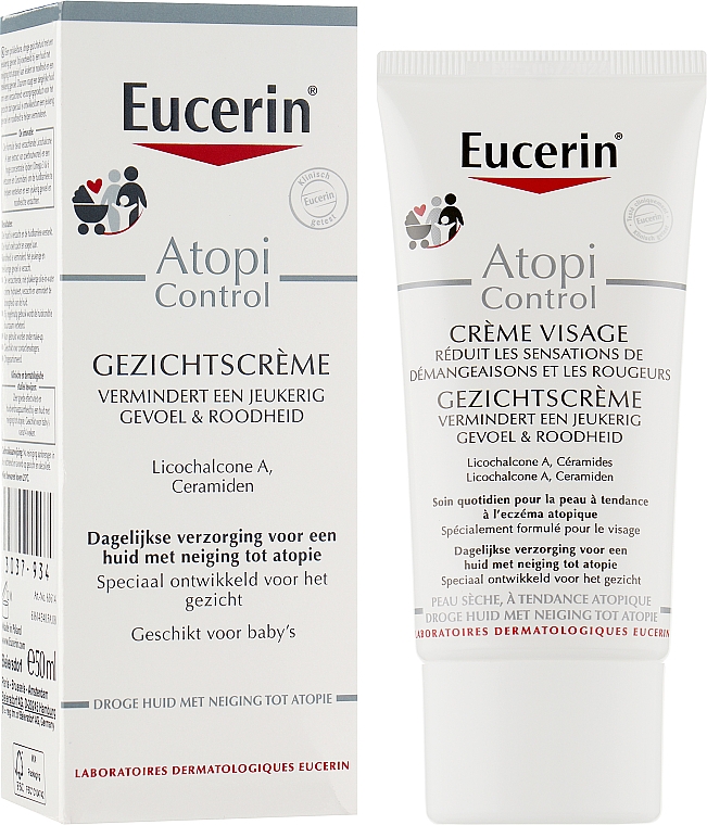 Pflegende Gesichtscreme für trockene und gereizte Haut mit Lakritzextrakt - Eucerin AtopiControl Face Care Cream — Bild N3