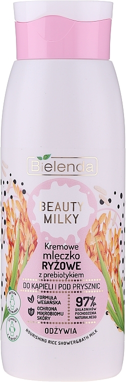 GESCHENK! Bade- und Duschmilch - Bielenda Beauty Milky Nourishing Rice Shower & Bath Milk — Bild N1