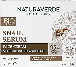 Feuchtigkeitsspendende Gesichtscreme - Naturaverde Bio Moisturizing Elasticising Face Cream Snail Serum  — Bild N2