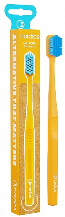 Zahnbürste Premium 6580 weich gelb mit blau - Nordics Soft Toothbrush Yellow — Bild N1