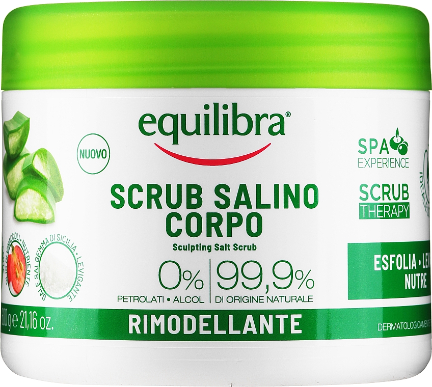 Glättendes und tonisierendes Salz-Körperpeeling mit Aloe Vera, Menthol und Traubenkernöl - Equilibra Remodeling Sculpting Salt Scrub — Bild N1