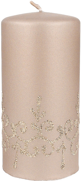 Dekorative Stumpenkerze Tiffany 7x14 cm champagner - Artman Tiffany Candle — Bild N1