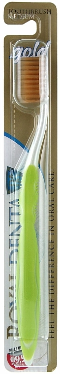 Zahnbürste mittel mit Gold-Nanopartikeln hellgrün - Royal Denta Gold Medium Toothbrush — Bild N2