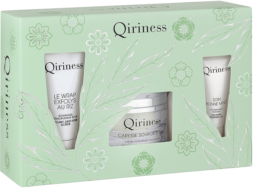 Gesichtspflegeset - Qiriness Source d'Eau Gift Box (Creme 50ml + Peeling 30ml + Gesichtsgel 15ml)  — Bild N1