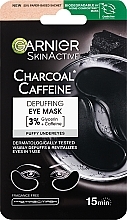 Düfte, Parfümerie und Kosmetik Beruhigende Maskenpflaster für die Augen - Garnier SkinActive Charcoal Caffeine Depuffing Eye Mask