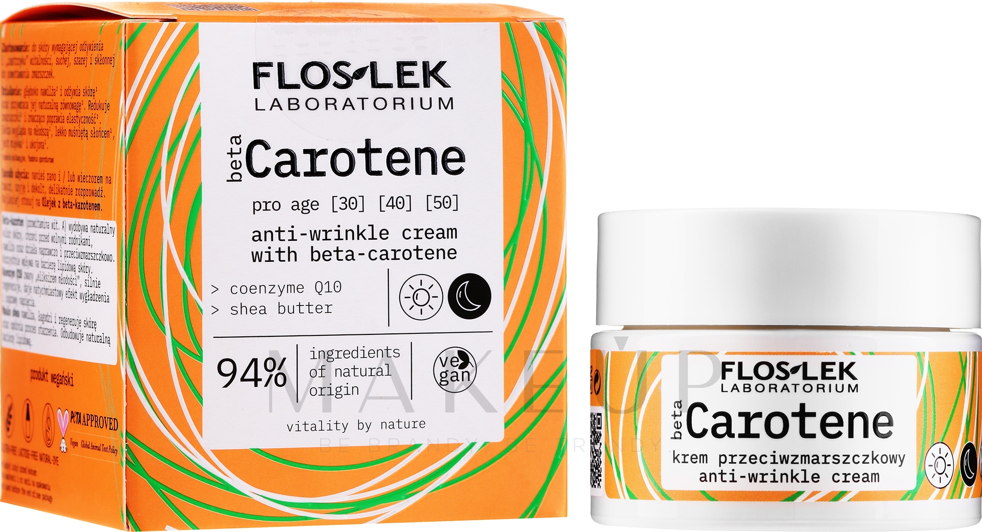 Anti-Falten Gesichtscreme mit Beta-Carotin - Floslek Beta Carotene Cream — Bild 50 ml