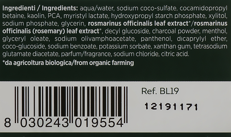 Entgiftendes Shampoo mit schwarzer Tonerde und Aktivkohle - BiosLine BioKap Detoxifying Black Shampoo — Bild N3