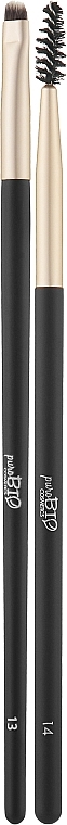 Augenbrauenpinsel + Augenbrauenbürste 2 St. - PuroBio Cosmetics BrowMade Brush Set — Bild N1