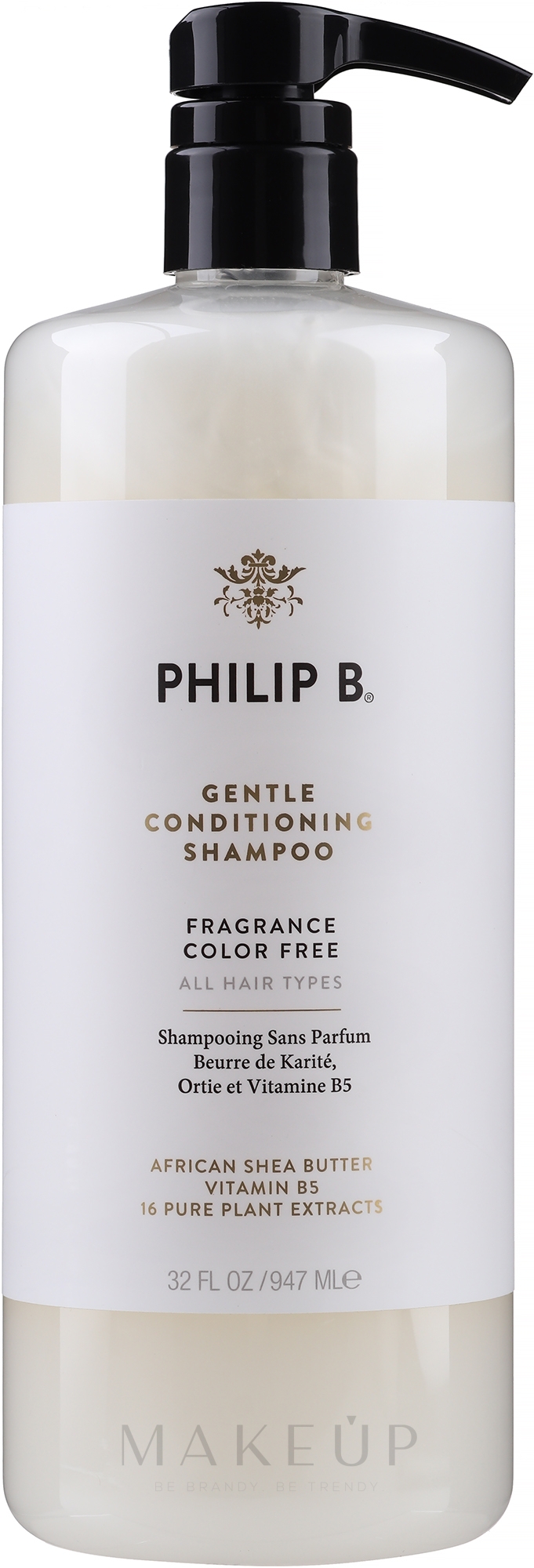 Shampoo für alle Haartypen mit Sheabutter - Philip B African Shea Butter Gentle & Conditioning Shampoo — Bild 947 ml