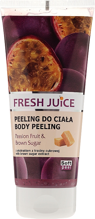 Feuchtigkeitsspendendes Körperpeeling mit Passionsfrucht und braunem Zucker - Fresh Juice Passion Fruit & Brown Sugar