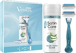 Rasierpflegeset - Gillette Venus Smooth (Rasierer 1 St. + Rasierklingen 2 St. + Rasiergel 75ml) — Bild N2