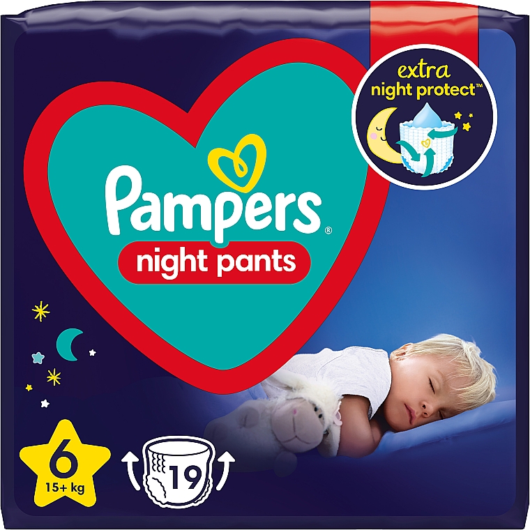 Nachtwindeln Night Pants Größe 6 (15 + kg) 19 St. - Pampers — Bild N1