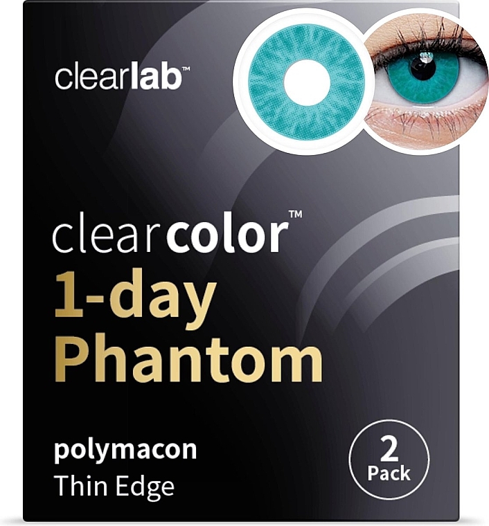 Tägliche farbige Kontaktlinsen Blue Walker 2 St. - Clearlab ClearColor 1-Day Phantom — Bild N2