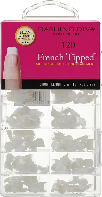 French Nagel-Tips - Dashing Diva French Tipped Short White 120 Tips — Bild N1