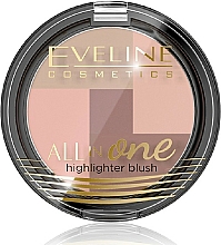 Düfte, Parfümerie und Kosmetik Highlighter & Gesichtsrouge - Eveline Cosmetics All In One Highlighter Blush