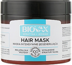 Düfte, Parfümerie und Kosmetik Haarmaske Keratin und Seide - Biovax Keratin + Silk Hair Mask