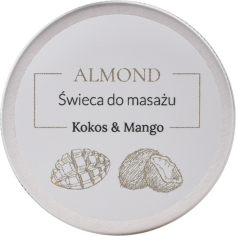 GESCHENK! Massagekerze Kokosnuss und Mango - Almond Cosmetics Coconut & Mango Massage Candle — Bild N1