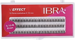 Künstliche Wimpern "V-Effekt" B 0.10, 8 mm - Ibra 10 Flares Eyelash — Bild N1