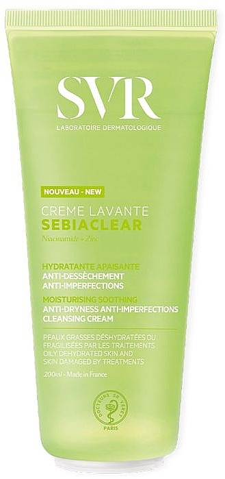 GESCHENK! Reinigende Feuchtigkeitscreme gegen Hautunreinheiten - SVR Sebiaclear Moisturising Soothing Cleansing Cream (Tube)  — Bild N1