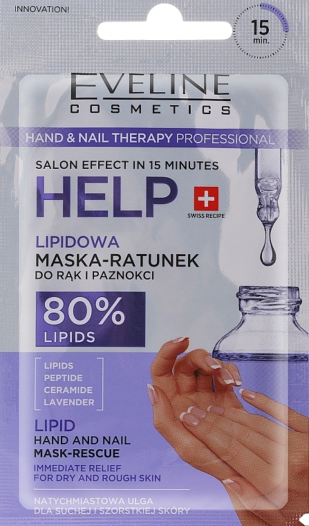 Lipidmaske für Hände und Nägel - Eveline Cosmetics Hand & Nail Therapy Lipid Hand and Nail Mask-Rescue — Bild N1