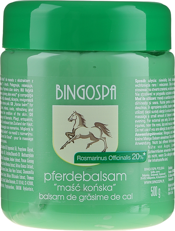 Pferdebalsam mit Rosmarinextrakt - BingoSpa Ointment Horse With Rosemary