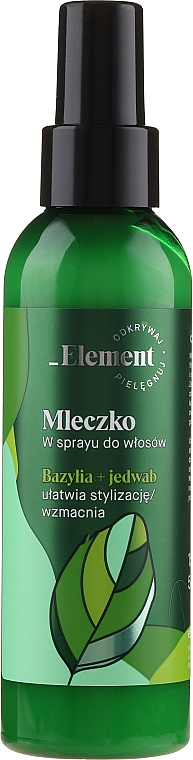 Stärkendes Milchspray gegen Haarausfall ohne Ausspülen - _Element Basil Strengthening Anti-Hair Loss Leave-In Milk Spray