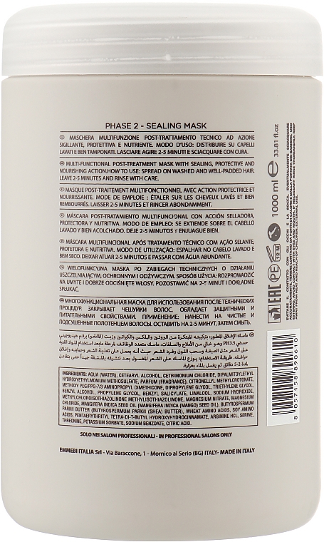 Haarmaske Phase 2 - Emmebi Italia Zer035 Sealing Mask — Bild N4