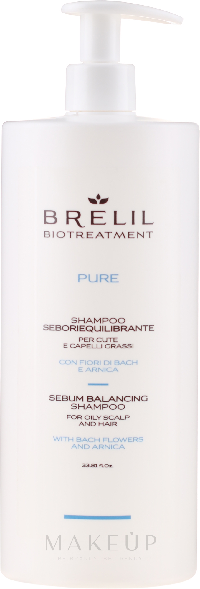 Shampoo für fettiges Haar mit Bachblüten und Arnika - Brelil Biotreatment Pure Sebum Balancing Shampoo — Bild 1000 ml