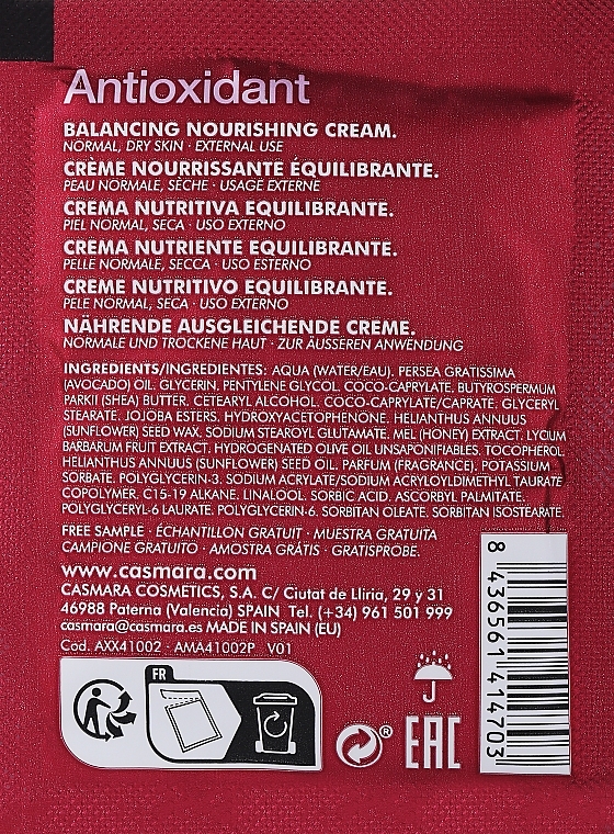 GESCHENK! Nährende Creme Nutri Goji - Casmara Hydro Goji Antioxodant Balancing Nourishing Cream  — Bild N1