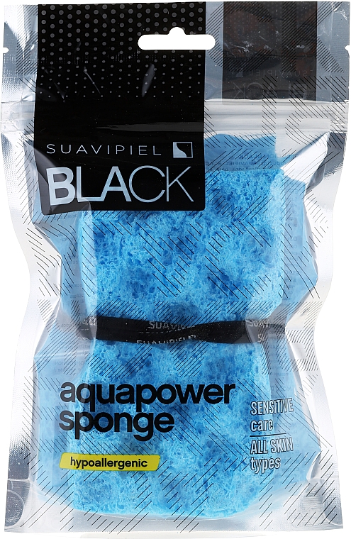 Badeschwamm blau - Suavipiel Black Aqua Power Sponge — Bild N1
