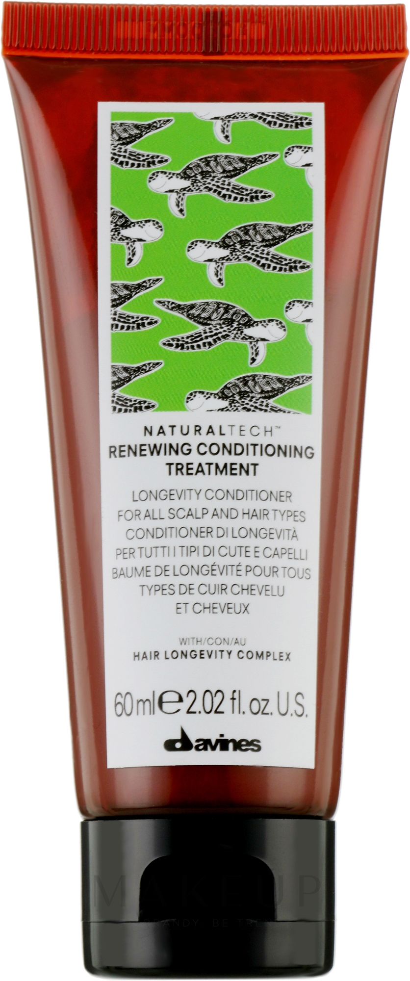 Erneuernde, pflegende und feuchtigkeitsspendende Behandlung für glänzendes und gesundes Haar - Davines Natural Tech Renewing Conditioning Treatment — Bild 60 ml