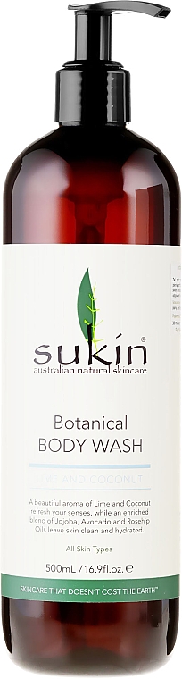 Duschgel Limette & Kokosnuss - Sukin Botanical Body Wash Lime & Coconut — Bild N1