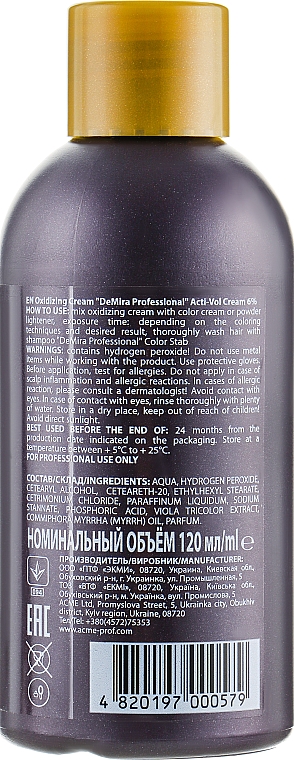 Oxidierende Emulsion 6% - Demira Professional Acti-Vol Cream — Bild N7