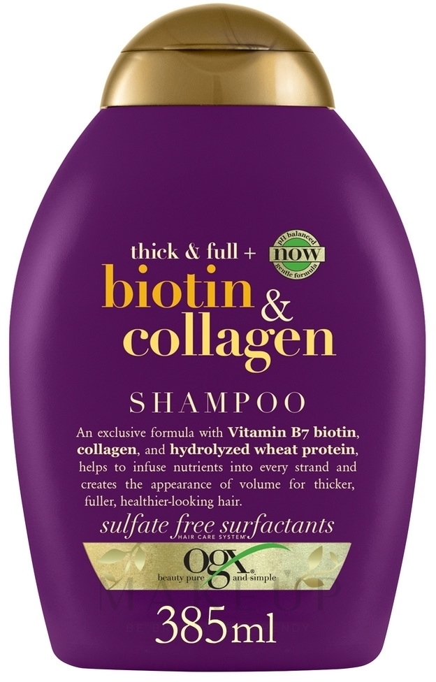 Shampoo mit Biotin und Kollagen - OGX Thick And Full Biotin Collagen Shampoo — Bild 385 ml