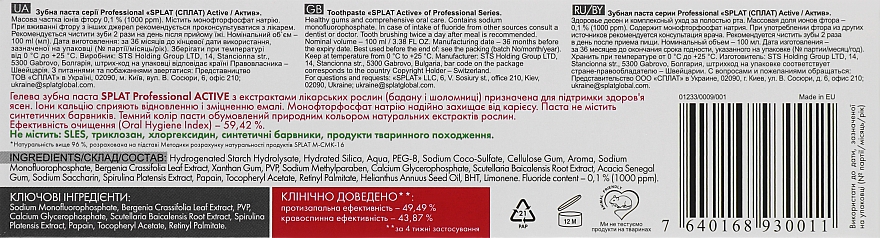 Bioaktive Zahnpasta mit Extrakte von Baikal-Helmkraut, Bergenia und Spirulina - SPLAT — Foto N3