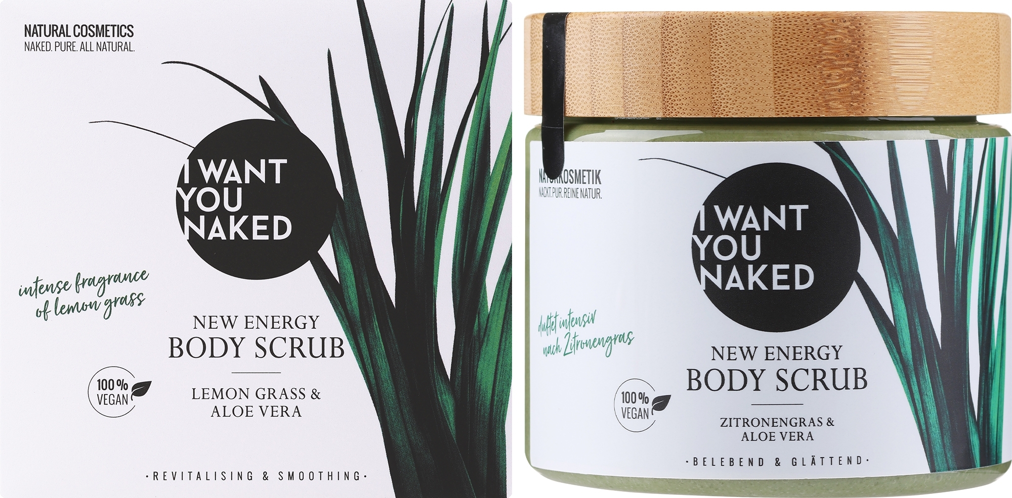 Körperpeeling mit Zitronengras und Aloe Vera  - I Want You Naked New Energy Body Scrub  — Bild 500 ml