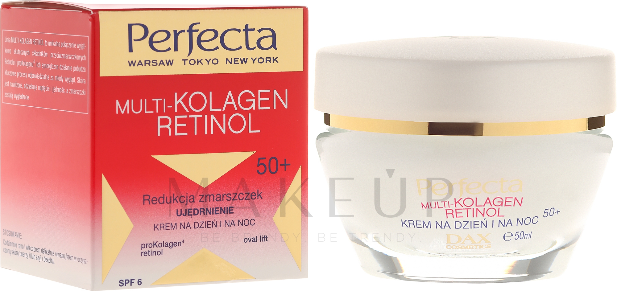 Straffende Anti-Falten Gesichtscreme mit Kollagen und Retinol 50+ SPF 6 - Dax Cosmetics Perfecta Multi-Collagen Retinol Face Cream 50+ — Bild 50 ml