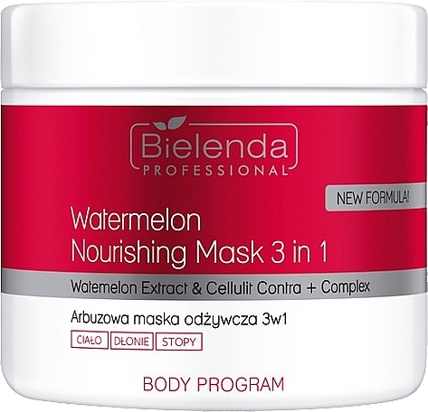 Pflegende Wassermelonenmaske für Körper, Hände und Füße - Bielenda Professional Body Program Watermelon Nourishing Mask 3 In 1  — Bild N1