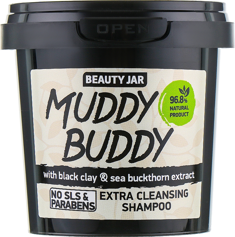 Shampoo Muddy Buddy mit schwarzem Ton und Sanddornextrakt - Beauty Jar Extra Cleansing Shampoo