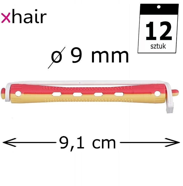 Lockenwickler zum Kaltlocken d9 mm gelb-rot 12 St. - Xhair — Bild N2