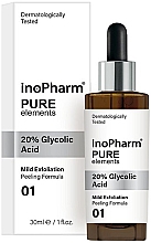 Gesichtspeeling mit 20% Glykolsäure - InoPharm Pure Elements 20% Glycolic Acid Peeling — Bild N1