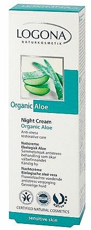Samtweiche aufbauende Anti-Stress Nachtcreme mit Aloe - Logona Facial Care Night Cream Organic Aloe — Bild N1
