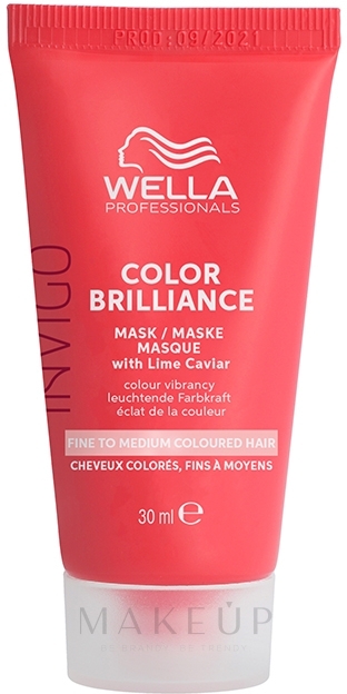 Leichte Haarmaske für feines bis normales, coloriertes Haar - Wella Professionals Invigo Color Brilliance Mask — Bild 30 ml