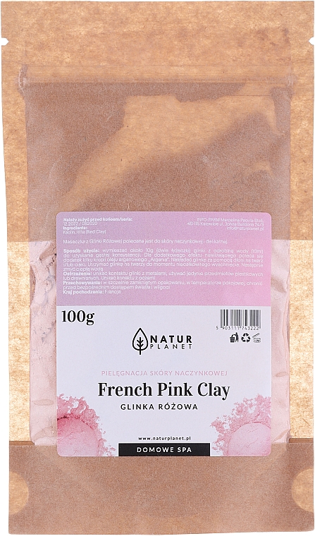Gesichtsmaske mit rosa Tonerde - Natur Planet French Pink Clay
