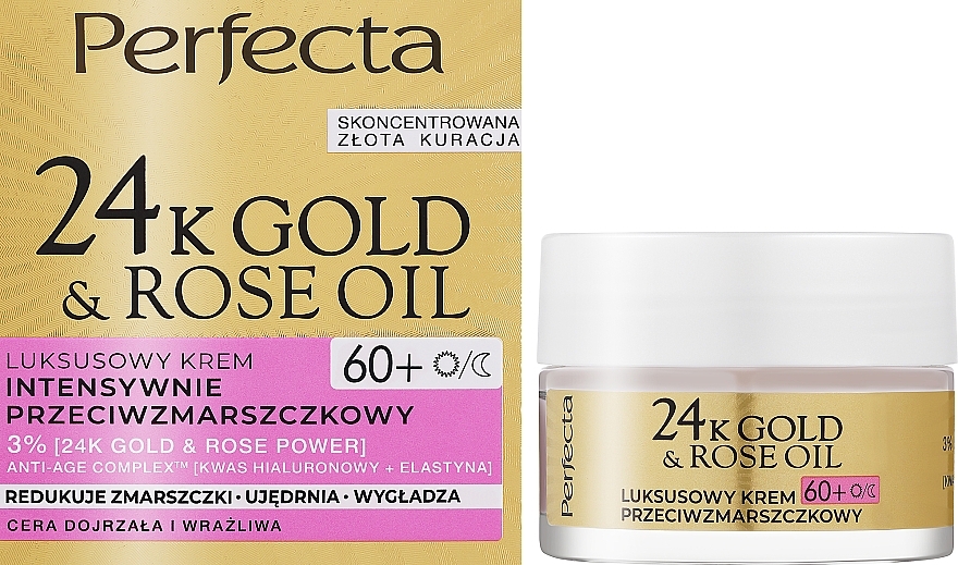 Anti-Falten-Gesichtscreme - Perfecta 24k Gold & Rose Oil Anti-Wrincle Cream 60+ — Bild N1