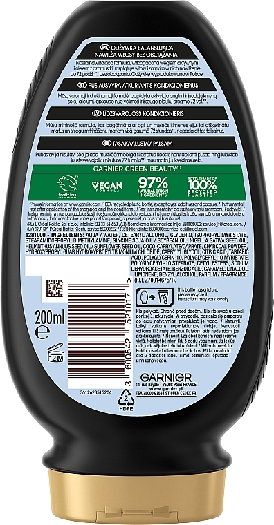 Haarspülung mit Aktivkohle und Schwarzkümmelöl - Garnier Botanic Therapy Balancing Conditioner — Bild N2