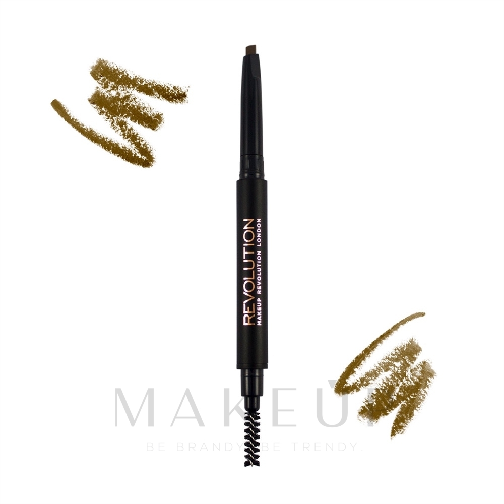 Augenbrauenstift - Makeup Revolution Duo Brow Pencil — Bild Light Brown