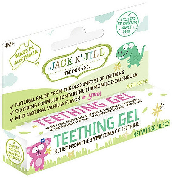 Schmerzlinderndes Kinderzahngel mit Kamille, Ringelblume und Vanillegeschmack 4+ Monate - Jack N' Jill Natural Teething Gel — Bild N1