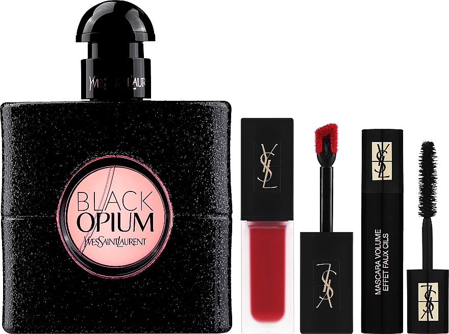 Yves Saint Laurent Black Opium - Duftset (Eau de Parfum 90ml + Mascara 2ml + Lippenstift 6ml + Bag) — Bild N4