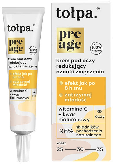 Augenkonturcreme mit Vitamin C und Hyaluronsäure gegen Müdehaut - Tolpa Pre Age — Bild N1